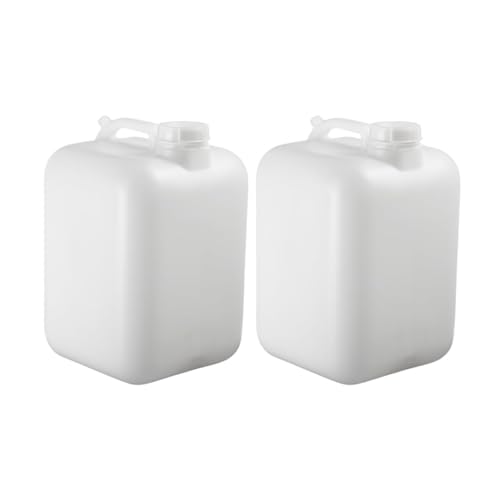 FastRack 6 Gallon Hedpak Jug with Screw Cap | 2-Pack BPA-Free Food-Grade HDPE Water Container, Leak-Resistant White | For Brewing, Fermentation & Emergency Water Storage - size: 2 Pack - 6 Gallon