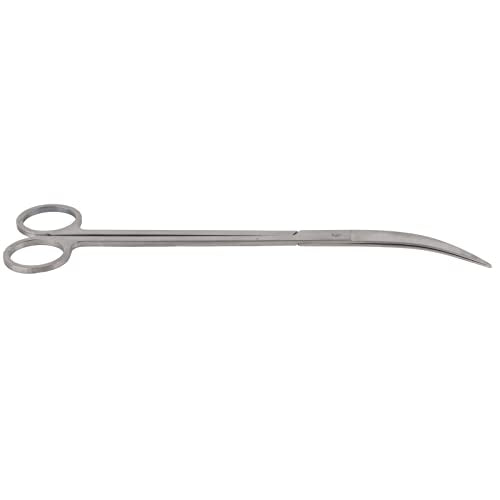 Stainless Steel Aquarium Plant Scissors, Professional Grass Trimming Tool with Mirror Polished Surface, Comfortable Hand Curve for Fish Aquascaping (Curved shear 25cm)