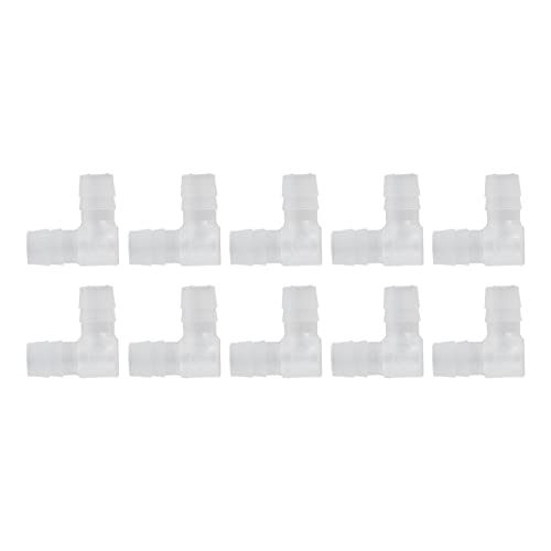 10Pcs 90 Degree Elbow Fitting, Plastic Barbed Hose Adapter for 10mm Tubing, L Shape Connector for Boat, Aquarium, Automotive, DIY Plumbing, Irrigation Systems - size: 10mm