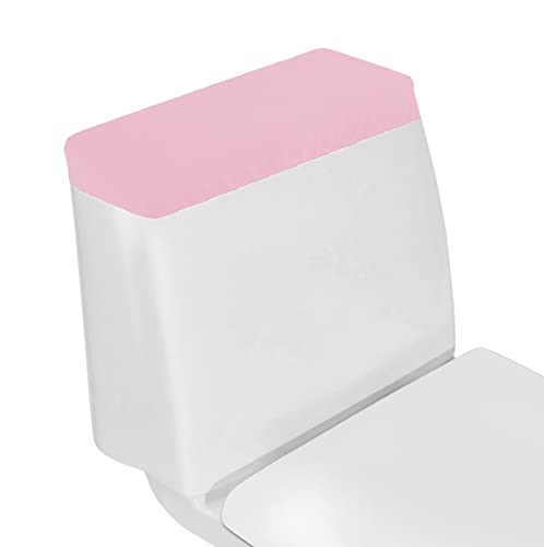 Toilet Tank Lid Cover, Bathroom Stretch Washable Spandex Toilet Tank Protector Cover with Elastic Bottom, Pink - color: Pink