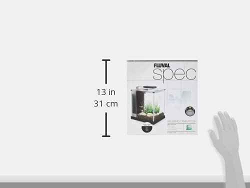 Fluval SPEC Freshwater Aquarium Kit, Aquarium with LED Lighting and 3-Stage Filtration, 2.6 Gallon, Black - color: Black, size: 2.6 Gal.