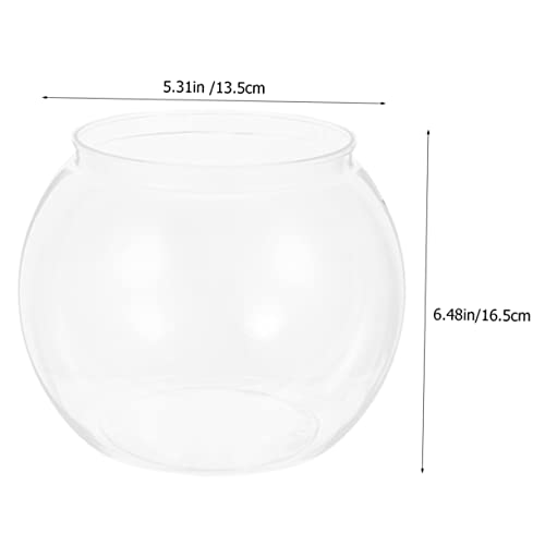 Transparent Plastic Fish Bowl Tank Small Aquarium for Betta Fish Goldfish Portable Round Design Easy Maintenance Fall Resistant for Home Office Turtle Care - size: 16.5x16.5cm