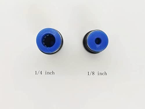 zjxed 1/4" OD x 1/8" OD Pneumatic quick Connector Push to Connect fittings Straight reducer Union/Coupler (Pack of 5) - size: 1/4 inch-1/8 inch(5pcs)