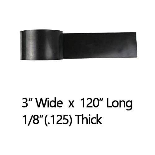 NABOWAN Solid Rubber Sheets,Strips,Rolls 1/8" (.125") Thick x 3" Wide x 120" Long, Thin Neoprene Rubber, Perfect for DIY Gasket Material, Sealing, Liner, Shield, Padding, Mat - size: 3" Wide x 120" Long, style: 1/8" (.125") Thick