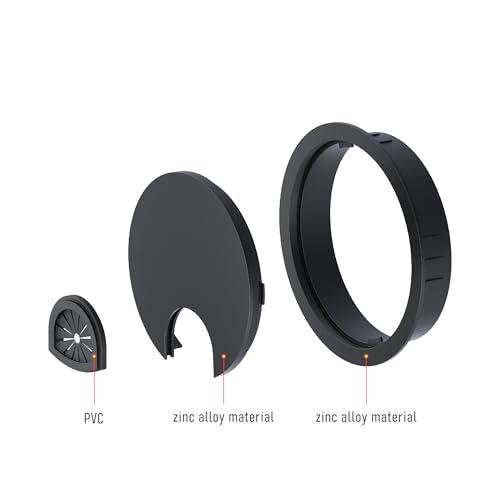 Desk Grommet 3-1/8 Inch 80mm, Zinc Alloy Computer Desk Wire Hole Cover, Office Desktop Cord Cable Hole Metal Ring, Black - size: 3-1/8" Black
