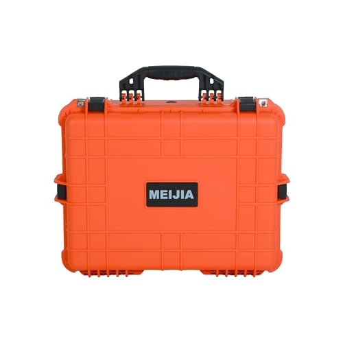 MEIJIA Portable All Weather Waterproof Protective Hard Case,Compact Camera Case with Customizable Fit Foam,Fit Use of Drones,Camera,Equipments, 20.62 x16.85x8.11inches(Orange) - color: Orange
