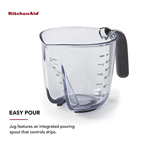 KitchenAid Universal Easy View Angled Measuring Cup, Medium, Clear with Black Handle - color: Black, size: Medium, style: Angled