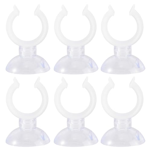 Abaodam 6 Pcs Aquarium Water Pipe Clamp Holder 1/2 Inch Tube Clip with Suction Cups for Fish Tank Air Hose Fixed Clip Small Fish Tank Accessories - size: 4.50X3.00X2.00CM