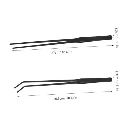 TOYANDONA 4pcs Stainless Steel Aquarium Tweezers Set 27cm Long Feeding Tongs Curved and Straight Tips for Fish Tank Planting and Aquascaping Tools
