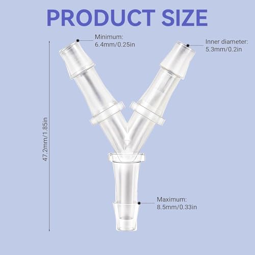 5 Pcs Aquarium Air Pump Connectors Y-Shaped Air Valve 3 Way Airline Tubing Plastic Barb Equal Hose Anti-Shedding Fish Tank Tube Adapters Splitter