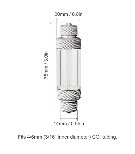 Aquarium CO2 Bubble Counter with Built-in Check Valve for CO2 Generator Regulator, Double-Head - color: double-head