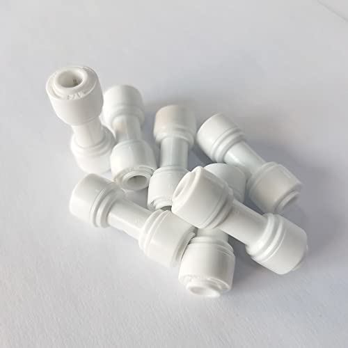 Malida 1/4" o.d. RO Tubing Straight Union Connector, Push To Connect Fittings For RO/DI Water Filter System/Aquarium (Pack Of 10)