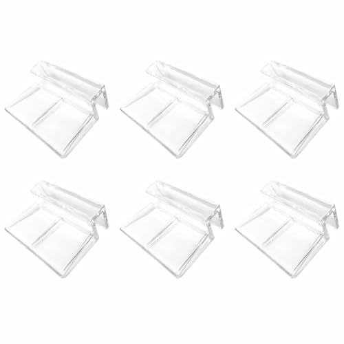 6PCS Aquarium Lid Clips Clear Acrylic Fish Tank Lid Holder Aquarium Cover Support Clamps Easy to Use(10mm/0.39in)