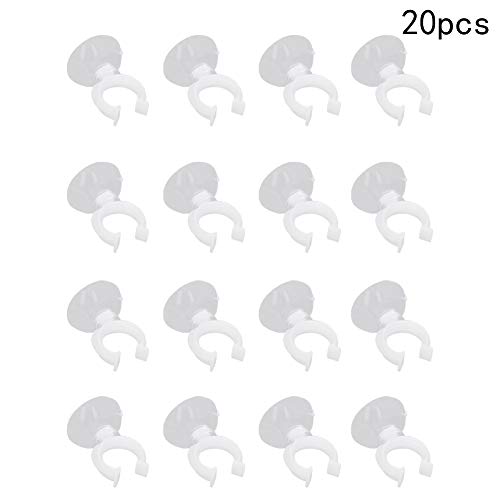 MroMax Aquarium Suction Cup Clips Airline Tubing Hose Heater Clips Clamps Holder for Fish Tank Clear 15mm to 18mm 20Pcs - size: 20pcs 15mm to 18mm