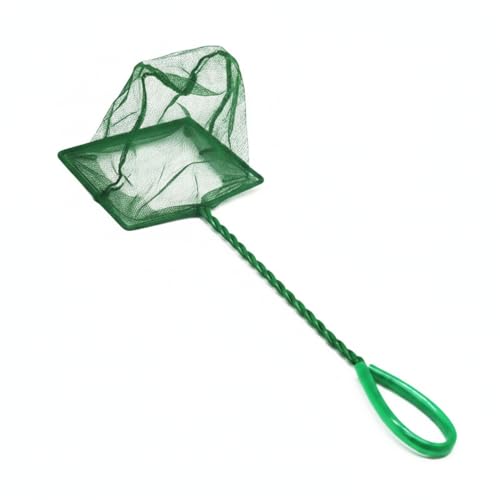 Square Frame Aquarium Fish Net with Green Mesh (1 PC) - size: 14.17 x 4.72 x 3.94"