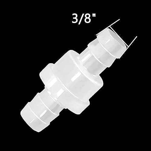 One Way Check Valve 3/8"(10MM) Hose Barb Non Return Ozone Resistance Plastic Valve for Water Fuel Oil Air Gas (Pack of 8) - size: 3/8 Inch, style: 8 Pcs