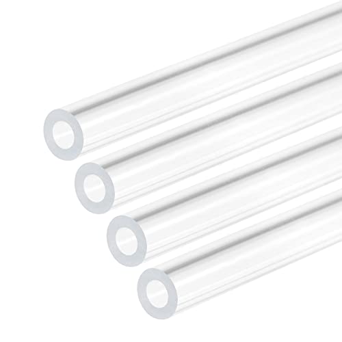 DMiotech 4pcs 5/32" x 5/16" x 12" Clear Acrylic Pipe Rigid Plastic Tubing for Aquarium Water Pipe, Water Cooling System, Plumbing - size: 5/32" x 5/16"