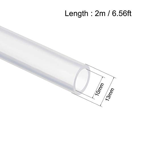 uxcell Silicone Tubing 3/8"(10mm) ID x 1/2"(13mm) OD 6.6ft(2m) Silicone Rubber Tube Air Hose Pipe for Pump Transfer Clear - size: 10mm x 13mm