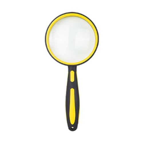 10X Magnifying Glass for Reading 75mm Handheld Portable Book Magnifier for Seniors, Small Loupe for Close Work, Classroom, Hobby Observation (Yellow) - color: Yellow