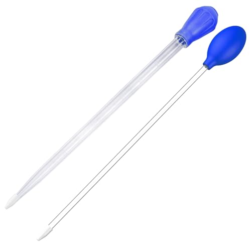 17.7inch Aquarium Siphon/Fish Feeder/Tank Cleaner/Coral Feeding Tube/Water Changer/Waste Remover Clean Tool/Gravel Cleaning/Aquatic Long Pipette Syringe/Axolotl Reef Accessories (2 Types)