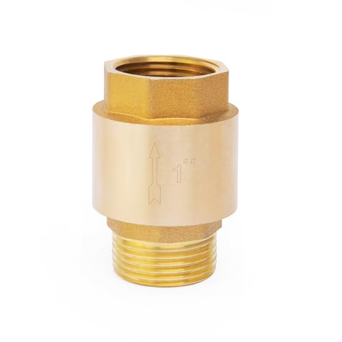 ChillWaves Brass In-Line Spring Check Valve DN25 1" Male x 1" Female Thread, One-Way Non-return Vertical Check Valve for Backflow Prevention(1-PACK) - size: 1" Male x 1" Female(DN25), style: PACK OF 1