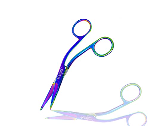 Cynamed Knowles Bandage Scissors with Multicolor/Rainbow Titanium Coating - Perfect for EMT, Paramedics, First Aid Responders, Doctors, Nurses, Students and More (4.5 in.) - size: 4.5 in.