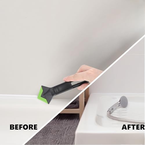 Caulking Tool 5 in 1, Caulk Remover & Silicone Sealant Finishing Kit with Grout Scraper and 6 Silicone Pads, Ideal for Kitchen, Bathroom, and Window Sealing - style: 5 IN 1 with Scraper Set