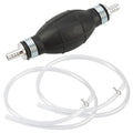 Manual Fuel Transfer Pump Kit, Gas Oil Water Siphon with 2 PVC Hoses, Black