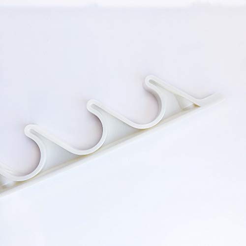 KOMORAX 2 pcs 6 Position Nylon White Adjustment Brackets for Patio Outdoor Lawn Yard Furniture or Chaise Lounges, Replacement, Back Support, Back-Height Multi Position Adjuster 10 5/8" L x 5/8" W