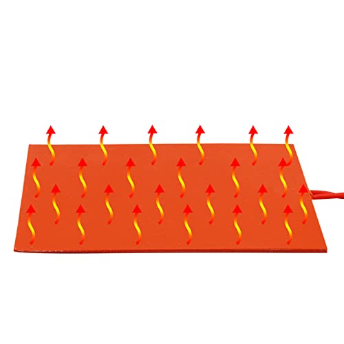 DERNORD 4PCS 12V 25W Silicone Heating Pad Rubber Flexible Heater Mat 80mm X 100mm - size: 12V 25W