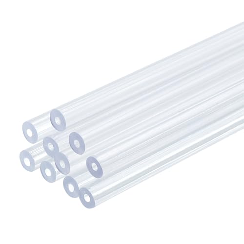 uxcell 10 Pcs Clear Plastic Rigid Tubing 1mm ID x 3mm OD, 0.5 Meters Length Round Polycarbonate Tubing for Aquarium Water Pipe, Water Cooling System, Plumbing - size: 1mm x 3mm