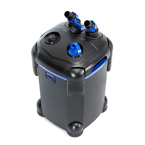 AMOSIJOY Canister Filter, Ultra-Quiet External Aquarium Filter with Free Media for Large Fish Tanks and Aquariums - size: Medium