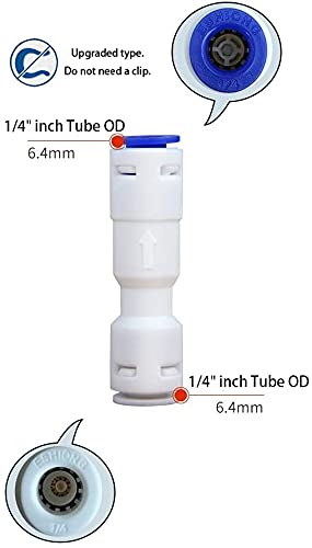 1/4" Push to Connect One Way Check Valve for Reverse Osmosis Water Filter,NSF Certified Plastic Quick Connect RO Fittings (6 pcs) - style: 1/4'' Inch，6pcs