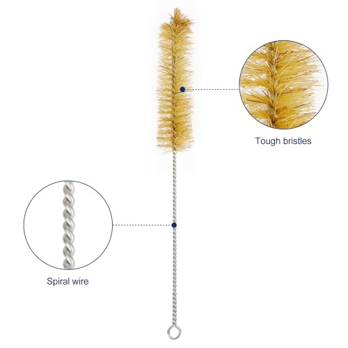 Test Tube Brushes, 10 Pack Bristle Test Tube Bottle Wash Cleaning Brushes with Radial Tufted End Suitable for Laboratory Use, Size S