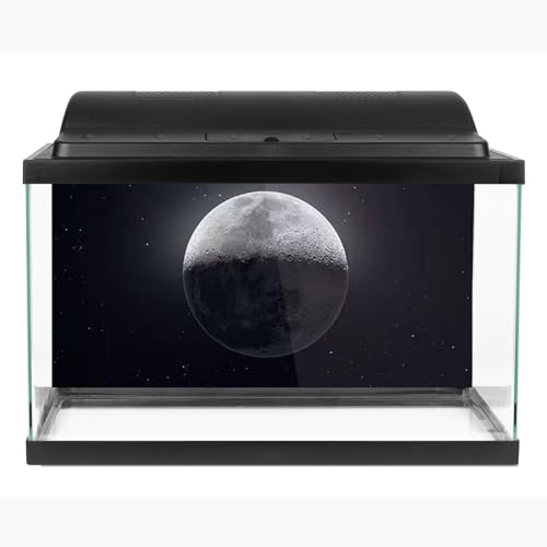 Natural Landscape Fish Tank Background, Aquarium Background, Boutique Aquarium Stickers,30cm,40cm,50cm,60cm,80cm (30 * 60cm, Moon) - size: 30*60cm