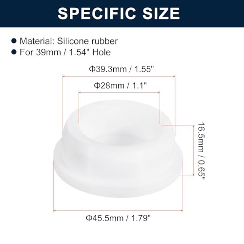 uxcell 4Pcs White Plug Holes, Waterproof Rubber Button Plug for 39mm / 1.54" Hole - size: 39mm