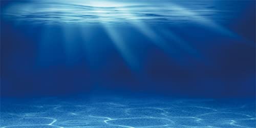 Yeele 8x4ft Underwater Blue Sea Backdrop Aquarium Large Vinyl Photography Background Fish Tank Background Summer Party Decorations Banner Adult Kid Portrait Shooting Photo Studio Props - size: 8x4ft