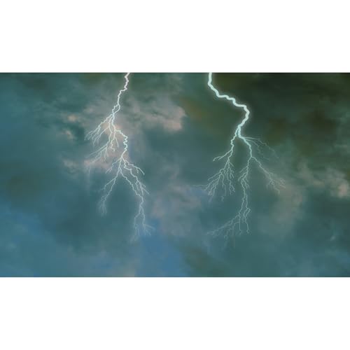 Stormy Sky Aquarium Background Dark Clouds Lightning Flashes Night Sky Fish Tank Background Severe Weather Natural Disasters Reptile Tank Backgrounds Hurricane Tornado Terrarium Backgrounds 24x12in - color: Dark Grey, size: 24(W)x12(H)inches/ 60(W)*30cm(H
