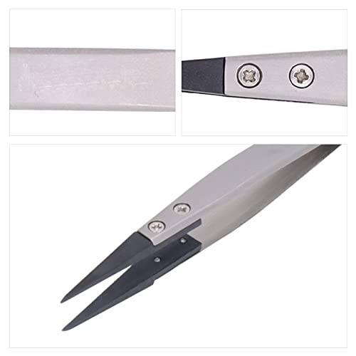 Plastic Tweezers, Anti-Static Rubber Tip Tweezers for Emiconductor Microelectronics