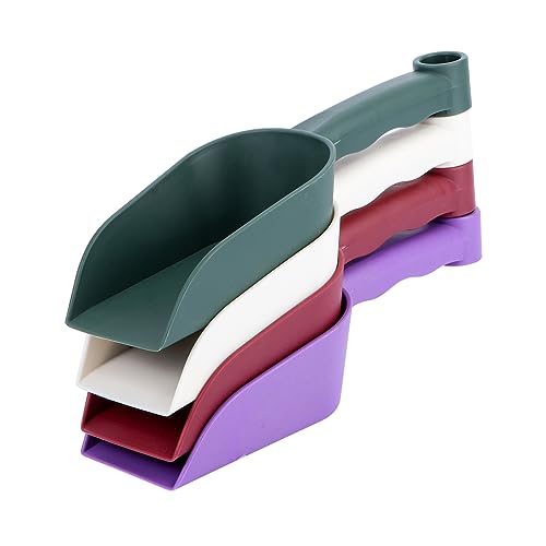 SUPVOX 4pcs Plastic Soil Scoop Lightweight Gardening Shovel for Use for Potting Soil Fertilizer Cat Litter and Bird Feeders Wine
