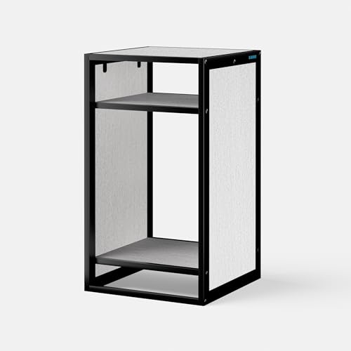 LANDEN Washed Oak Wood Metal Frame Stand, Three-Shelf for Fish Tanks up to 20 Gal, CLX45-45x45x80cm (17.7x17.7x31.49 in), for Fish Tanks and Reptile Terrariums, Home & Office Use - color: Washed Oak Wood, size: W17.7 x D17.7 x H31.5 in(45X45X80cm)