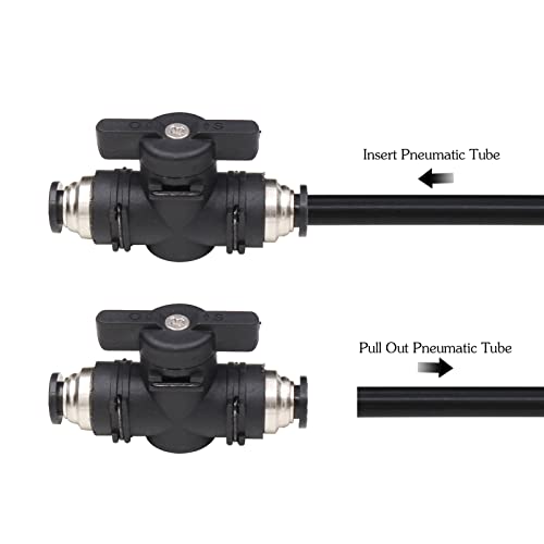 CEKER 4mm Push Connect Air Flow Control Quick Connect Tube Fittings Straight Union Pneumatic Air Compressor Valve 3Pack - size: 4MM