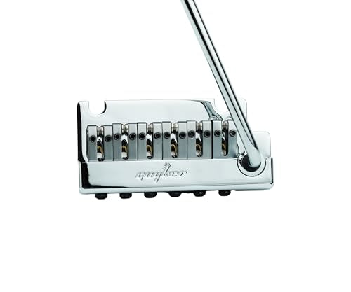 Guyker Guitar Tremolo Bridge String Spacing 10.8MM with Brass Roller Saddle and Brass Block & Bridge Stud, Spring and Claw, Pop-In Vibrato Bar, Complete Install Kit, GG1009-T Chrome - color: Chrome, Pro Roller Saddle 10.8mm