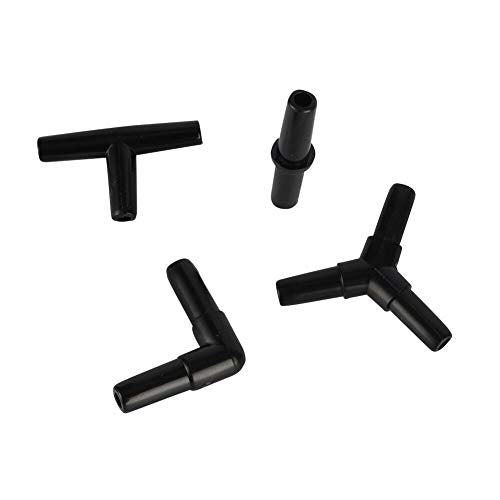 Aquarium Airline Tubing Connectors I T L Y 40pcs Fish Tank Air Tube Adapters for 3/16 '' Air Line Hose (Black) - color: Black