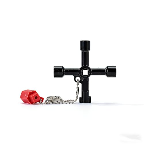 4-Way Water Key, Premium Sillcock Key, Radiator Bleeder Key Multi-Functional Shut off Tool for 1/4", 9/32", 5/16", 11/32" Valve & Spigot, Ideal for Home, Public & Commercial