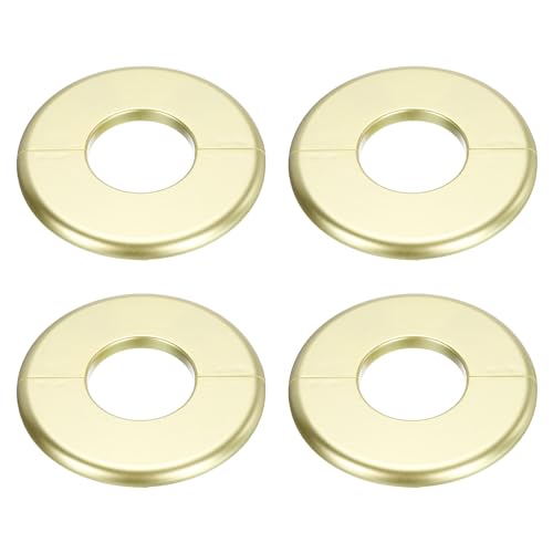 uxcell 4pcs Wall Split Flange 105mm / 4.1" OD Escutcheon Plate ABS Round Self-Adhesive Plumbing Cover Plates for 44mm / 1.7" Dia Water Pipe Faucet Decoration Accessories, Gold - color: Gold, size: 44mm