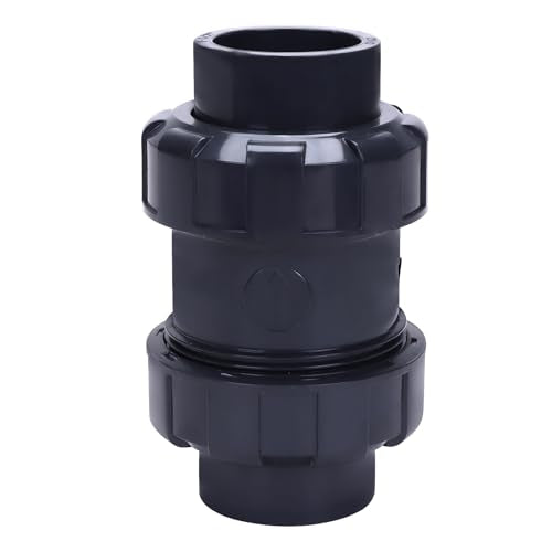DERNORD 1-1/2" UPVC True Union Ball Check Valve with Full Port, EPDM Seals, Rated at 200 PSI, 1-1/2 Inch Socket - size: 1-1/2 inch