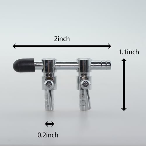 5PCS Aquarium Control Valve Fish Tank Air Valve Metal Stainless Steel Combination Valve Air Pump Air Flow Distributor 2 Ways Threaded Valve for Air Pump and Carbon Dioxide Equipment Split