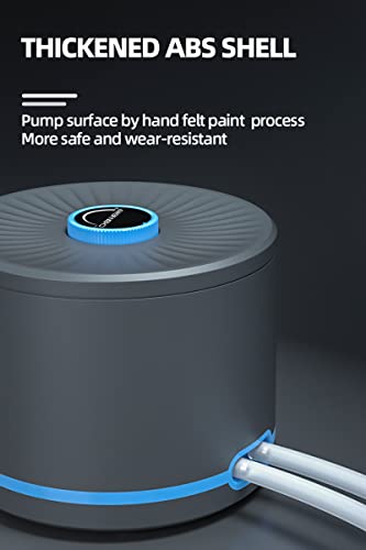 Persuper Aquarium Air Pump Dual Outlets, Super Quite Fish Tank Air Pump 20-600 Gallons, 5W 110V Adjustable High Output Silent Oxygen Aerator Pump with Air Stone Airline Tubing Check Valve Accessories - style: Black Pump 4W Valves