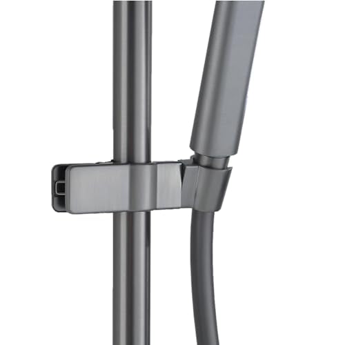 Adjustable Shower Head Holder for Slide Bar,Universal 18-25MM O.D, Rail Head Bracket Holder for Slide Bar Slider Clamp Bathroom Replacement (Gun Grey) - size: Gun grey